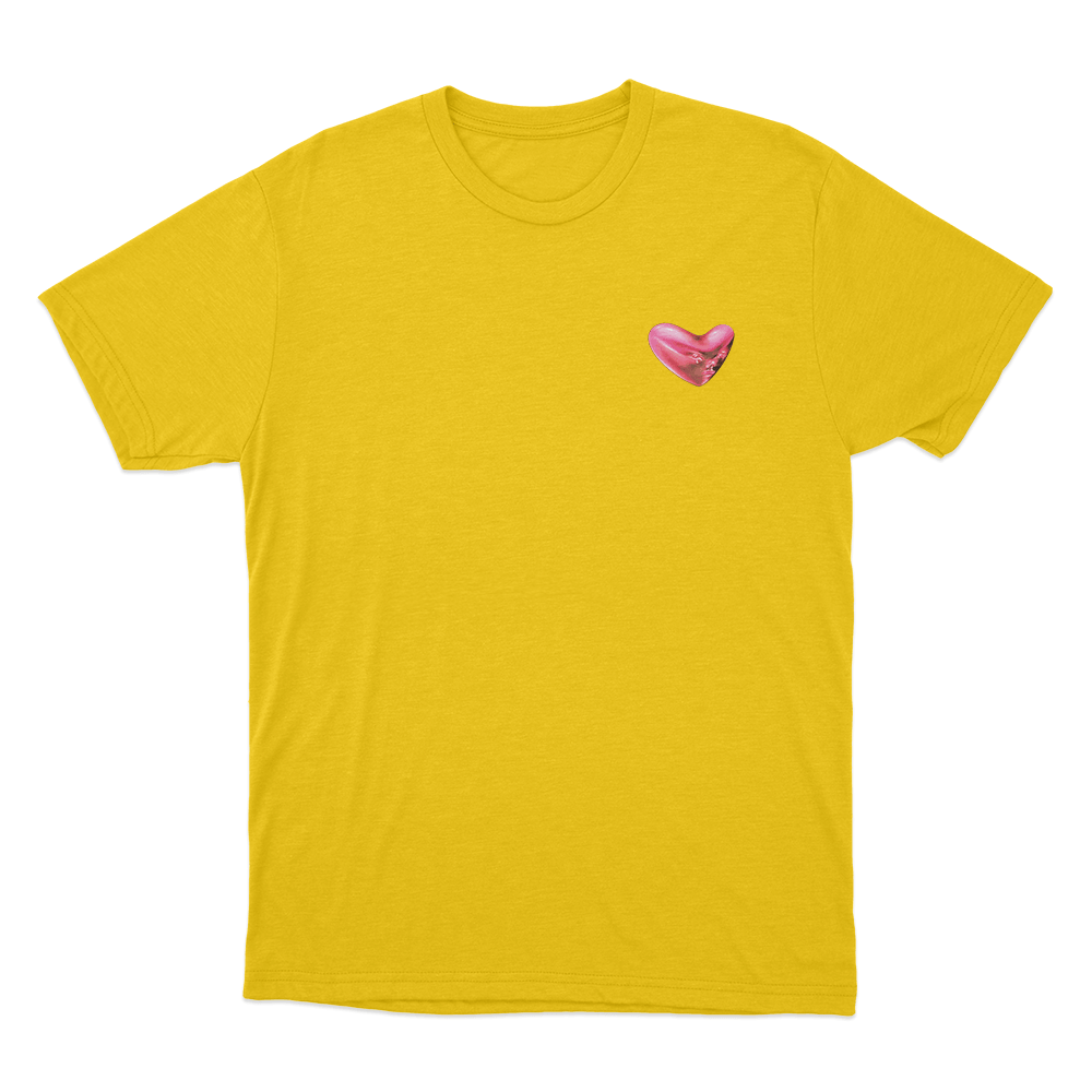 Fontaines DC Heart Logo Unsiex T Shirt Yellow Fontaines DC Heart Logo Unsiex T Shirt Yellow