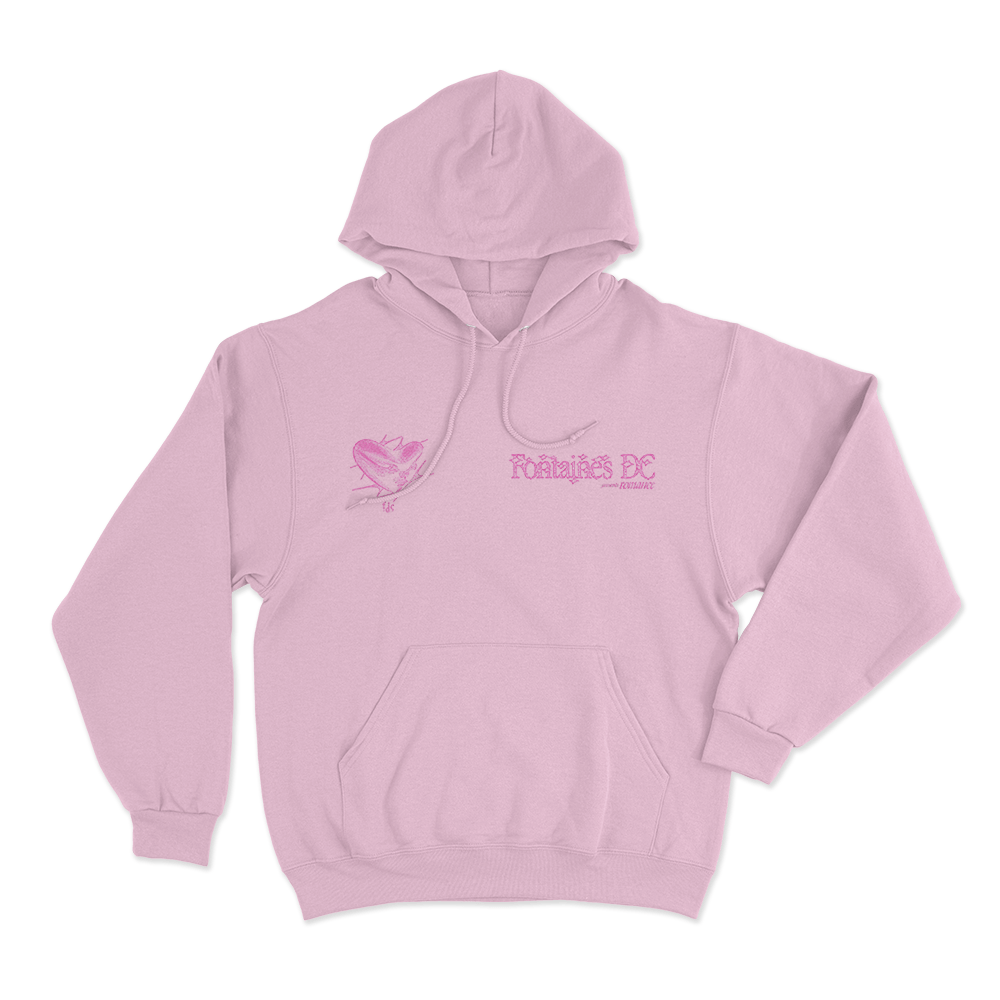 Fontaines DC Heart Unisex Hoodie Pink Fontaines DC Heart Unisex Hoodie Pink