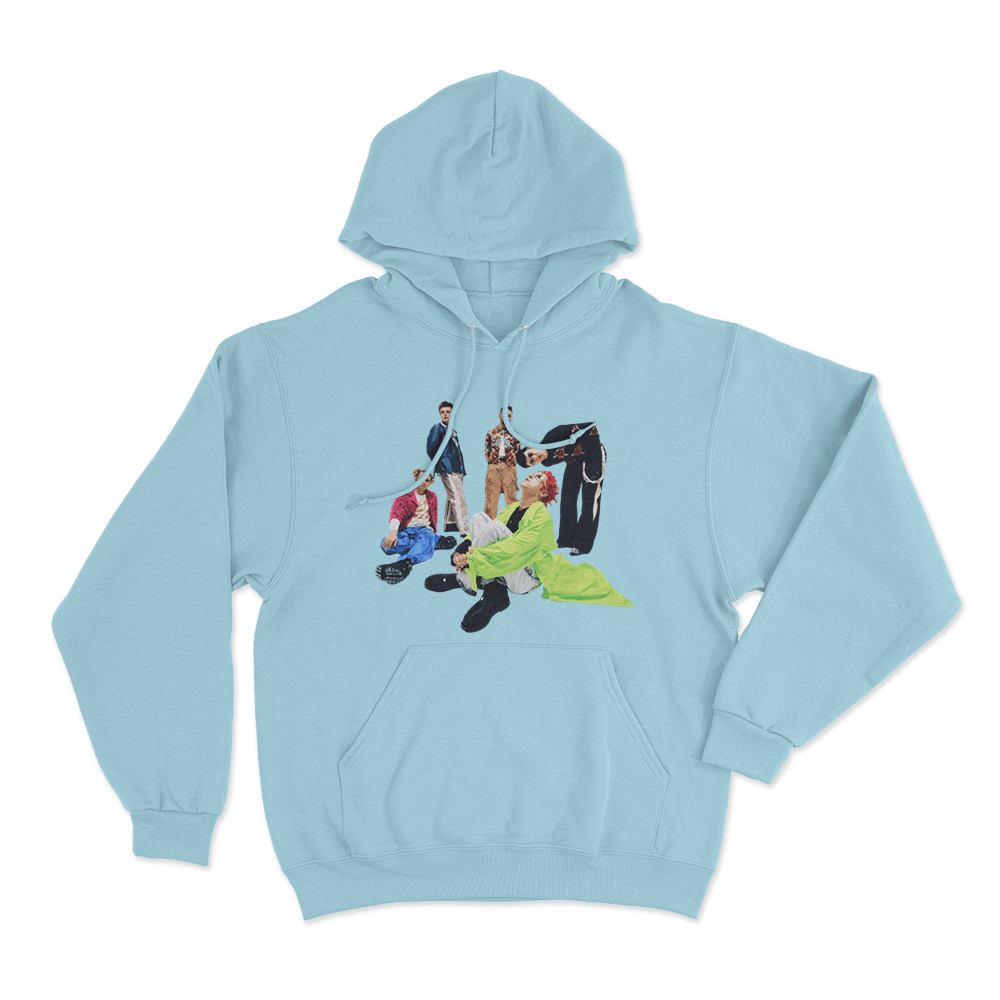 Fontaines DC Portrait Unisex Hoodie Sky Blue Fontaines DC Portrait Unisex Hoodie Sky Blue