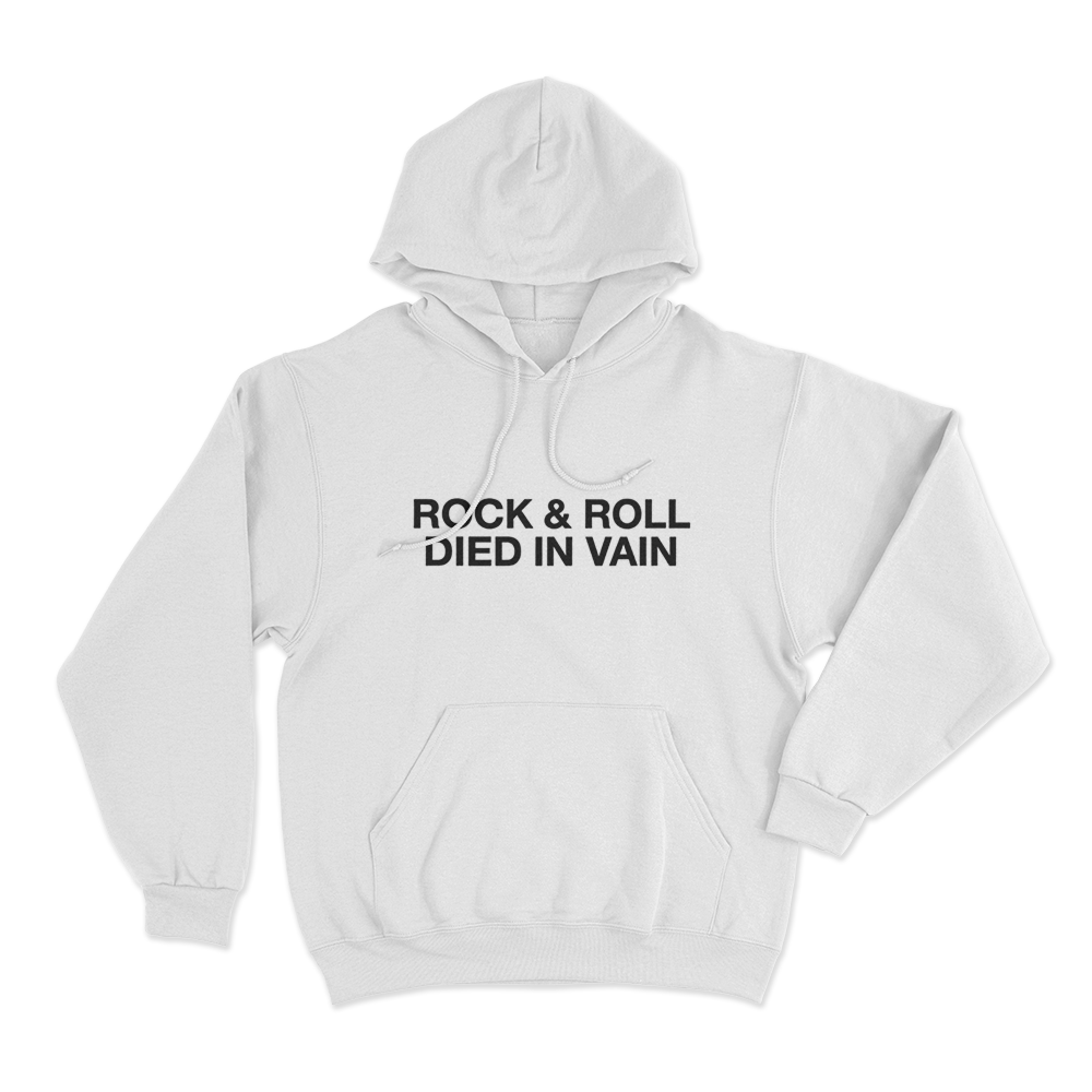 Rock & Roll Unisex Hoodie White Rock Roll Unisex Hoodie White