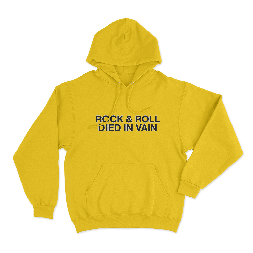 Rock & Roll Unisex Hoodie Yellow Rock Roll Unisex Hoodie Yellow